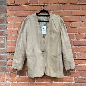 Classic Tan 100% Silk Women's Blazer